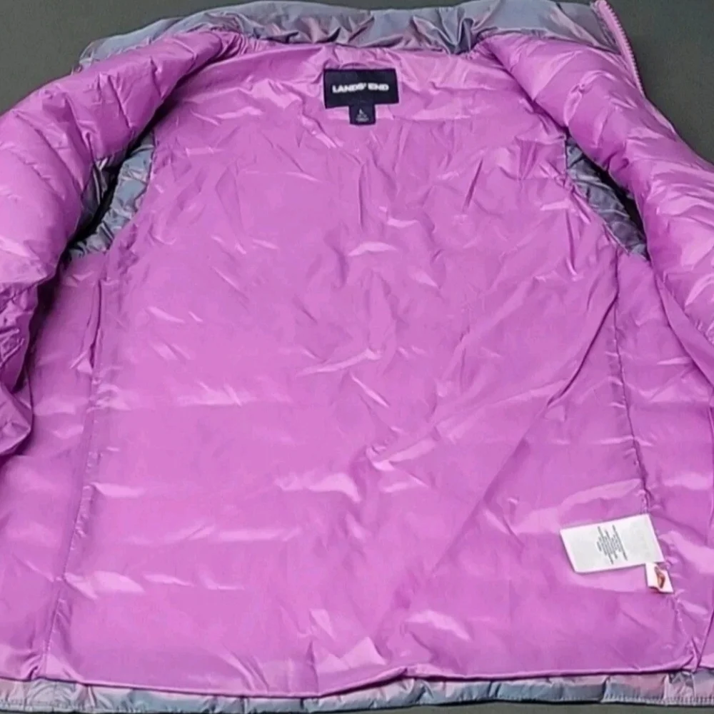 Lands End Sleeveless Puffer Jacket Girls Size Large (14-16) Full Front zip.